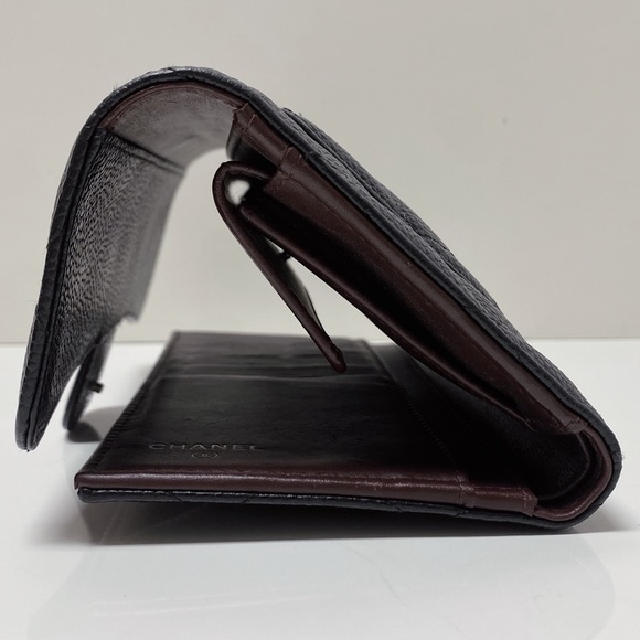 Chanel Classic Black Quilted Caviar Leather Long Flap Wallet - Picture 7 of 11